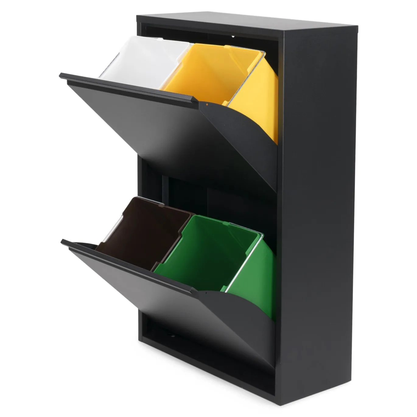 Spinder Design Afvalscheider Gigi 4 Zwart 60x92cm
