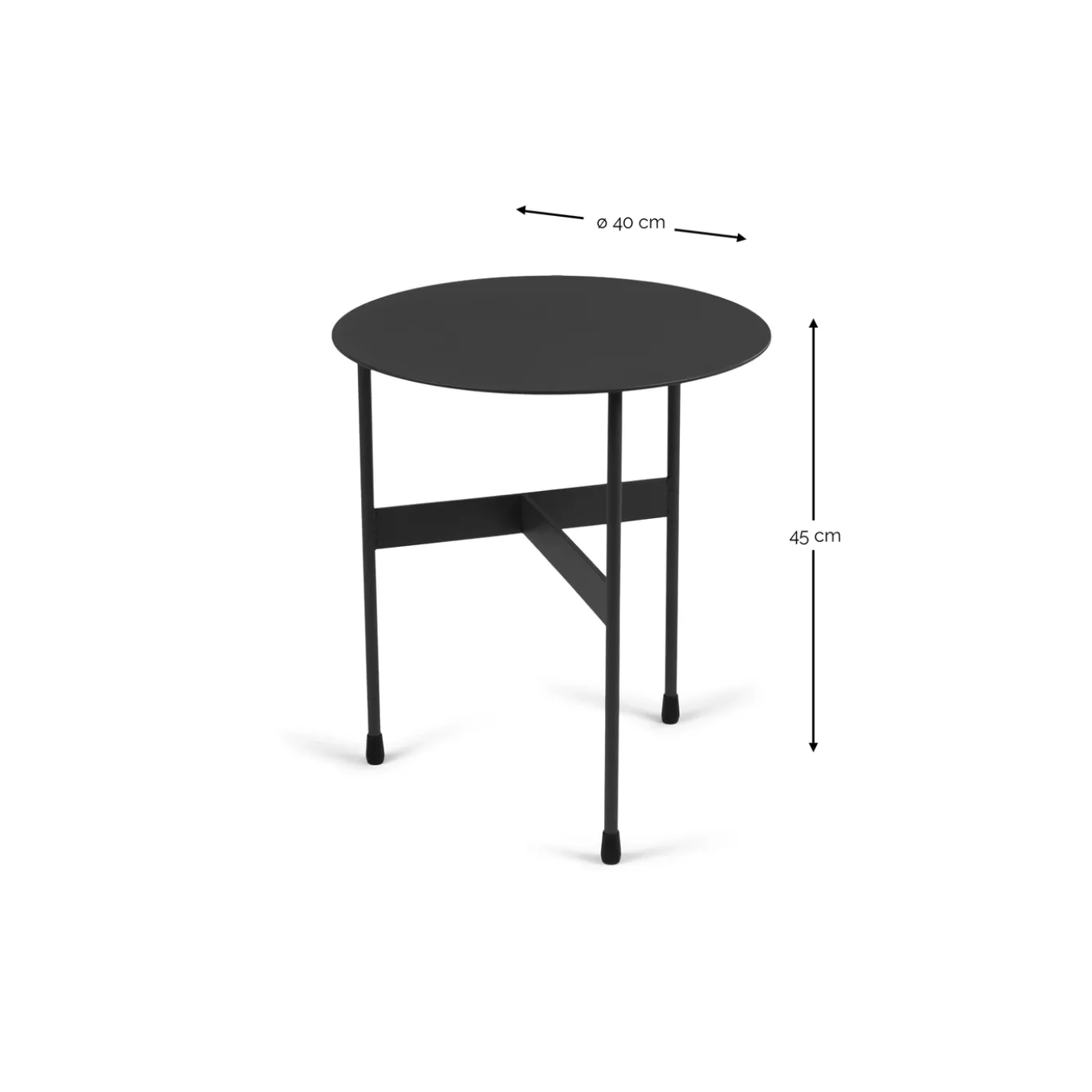 Spinder Design Bijzettafel Mira Low Zwart Ø40cm