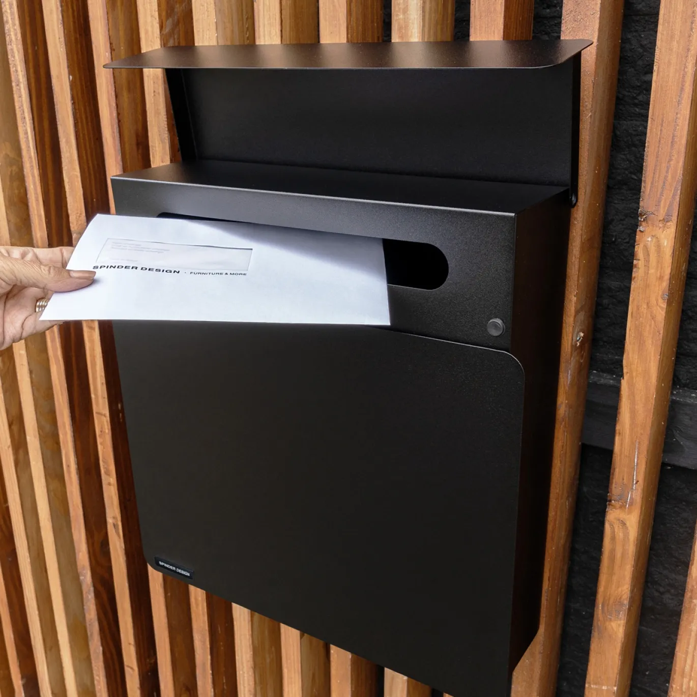 Spinder Design Brievenbus Inbox Zwart