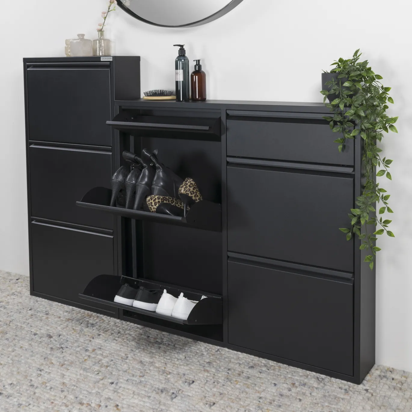 Spinder Design Schoenenkast Billy 6 Zwart