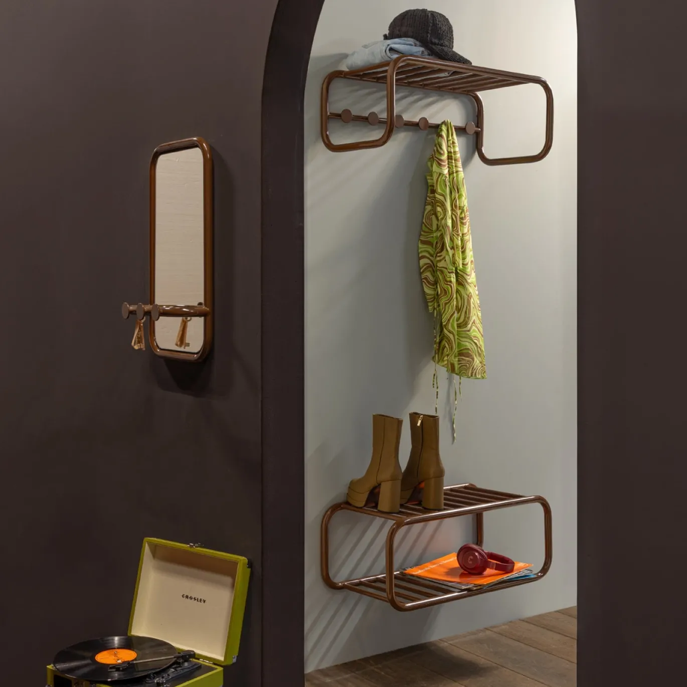 Spinder Design Spiegel Retro Chocolade Bruin