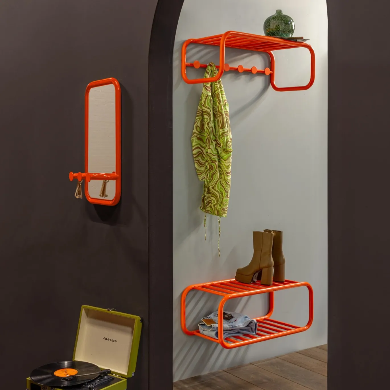 Spinder Design Spiegel Retro Oranje