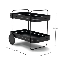 Spinder Design Trolley Gin & Trolley Zwart