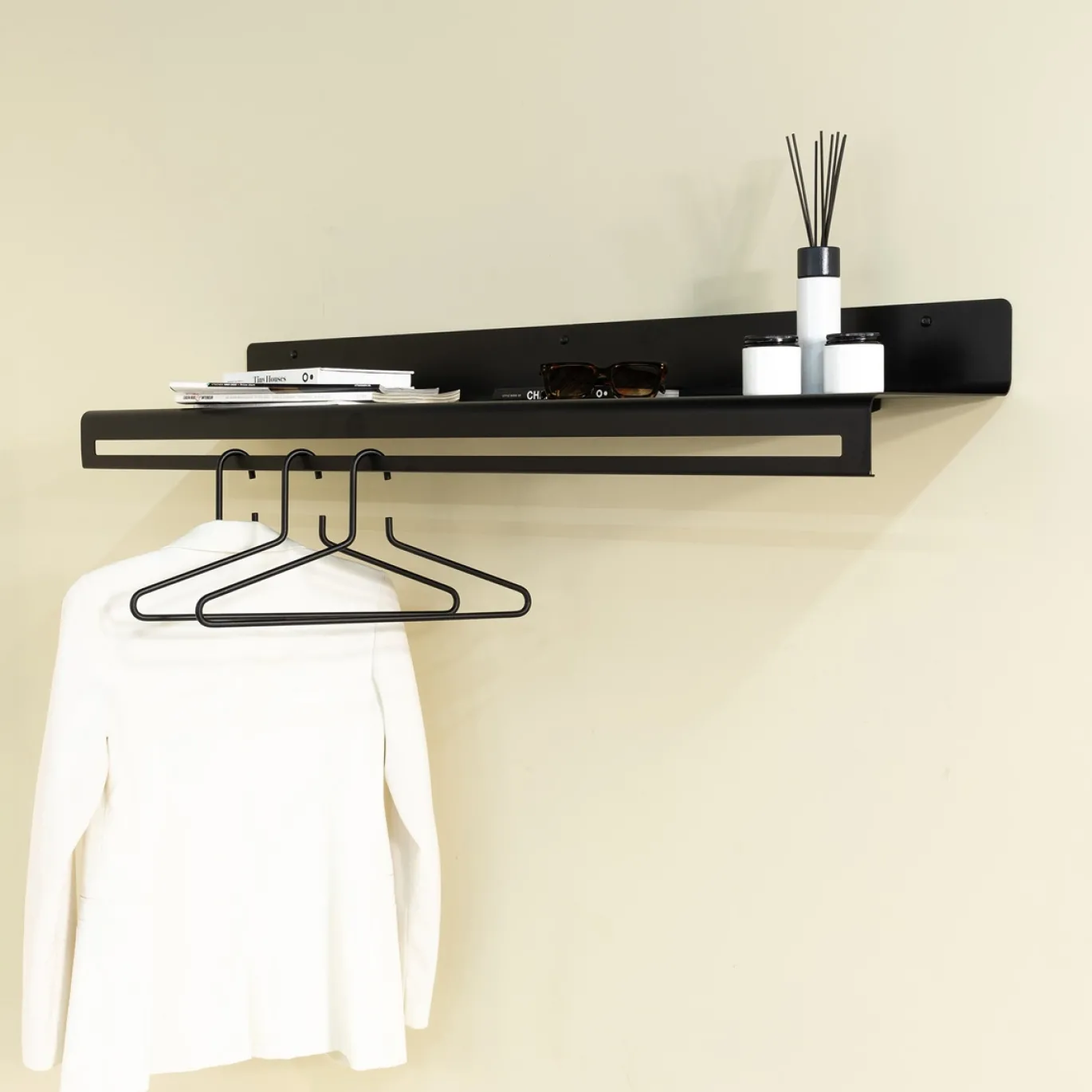 Spinder Design Wandkapstok Sway Staal Zwart 120cm