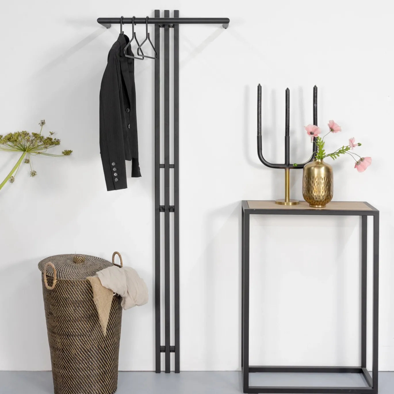 Spinder Design Wandkapstok Senza 5 Zwart