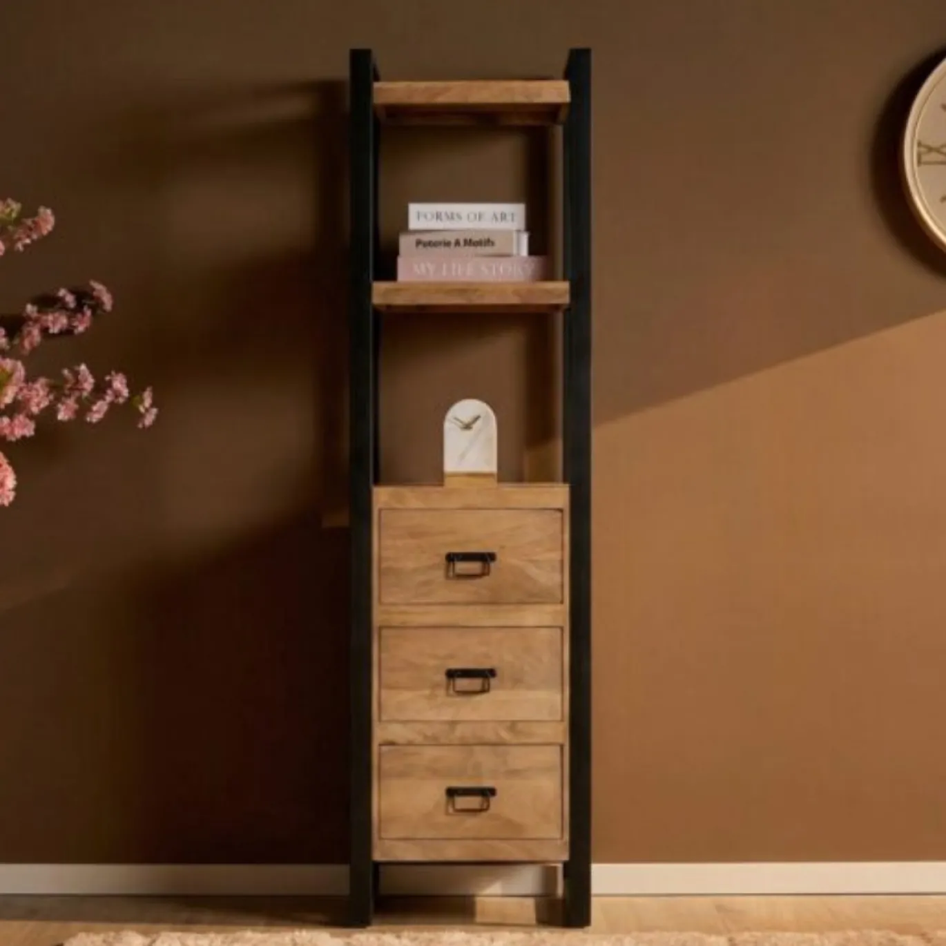 Starfurn Boekenkast Britt 200x55cm Drie Lades