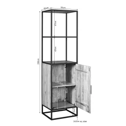 Starfurn Boekenkast Dakota Naturel 1 deur 55cm