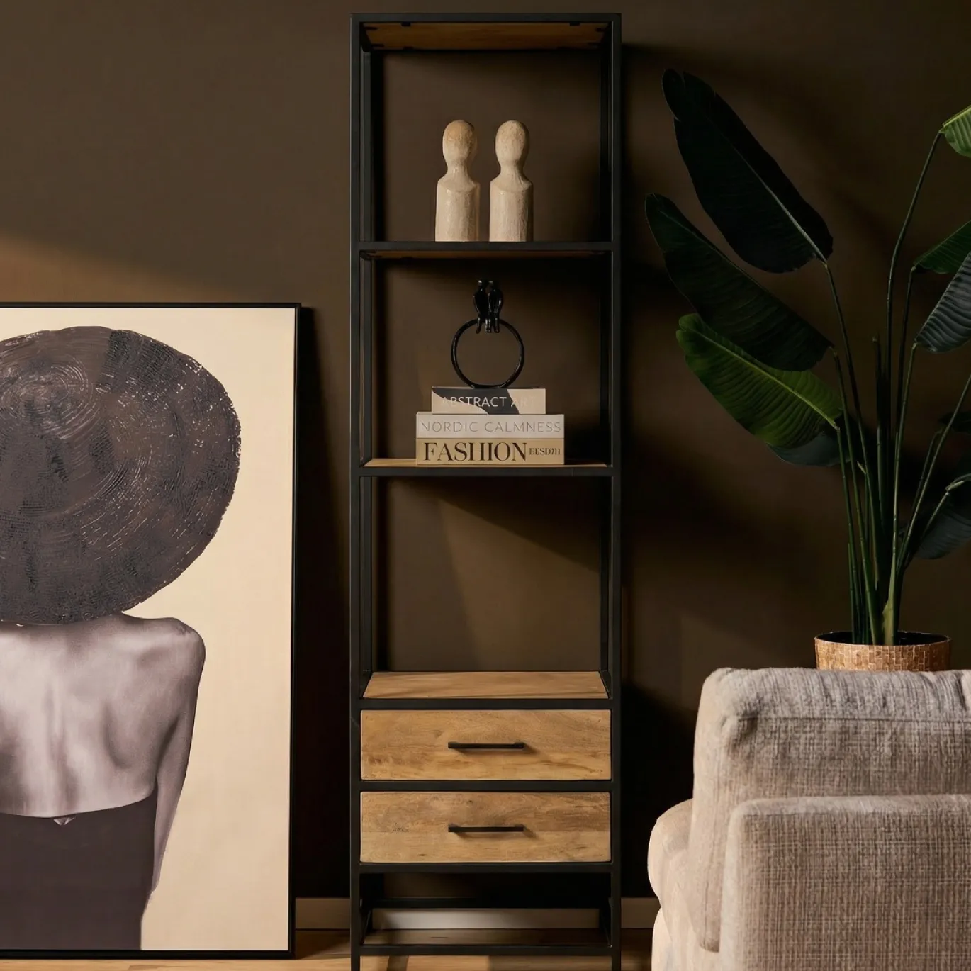 Starfurn Boekenkast Dakota Naturel 2 lades 55cm