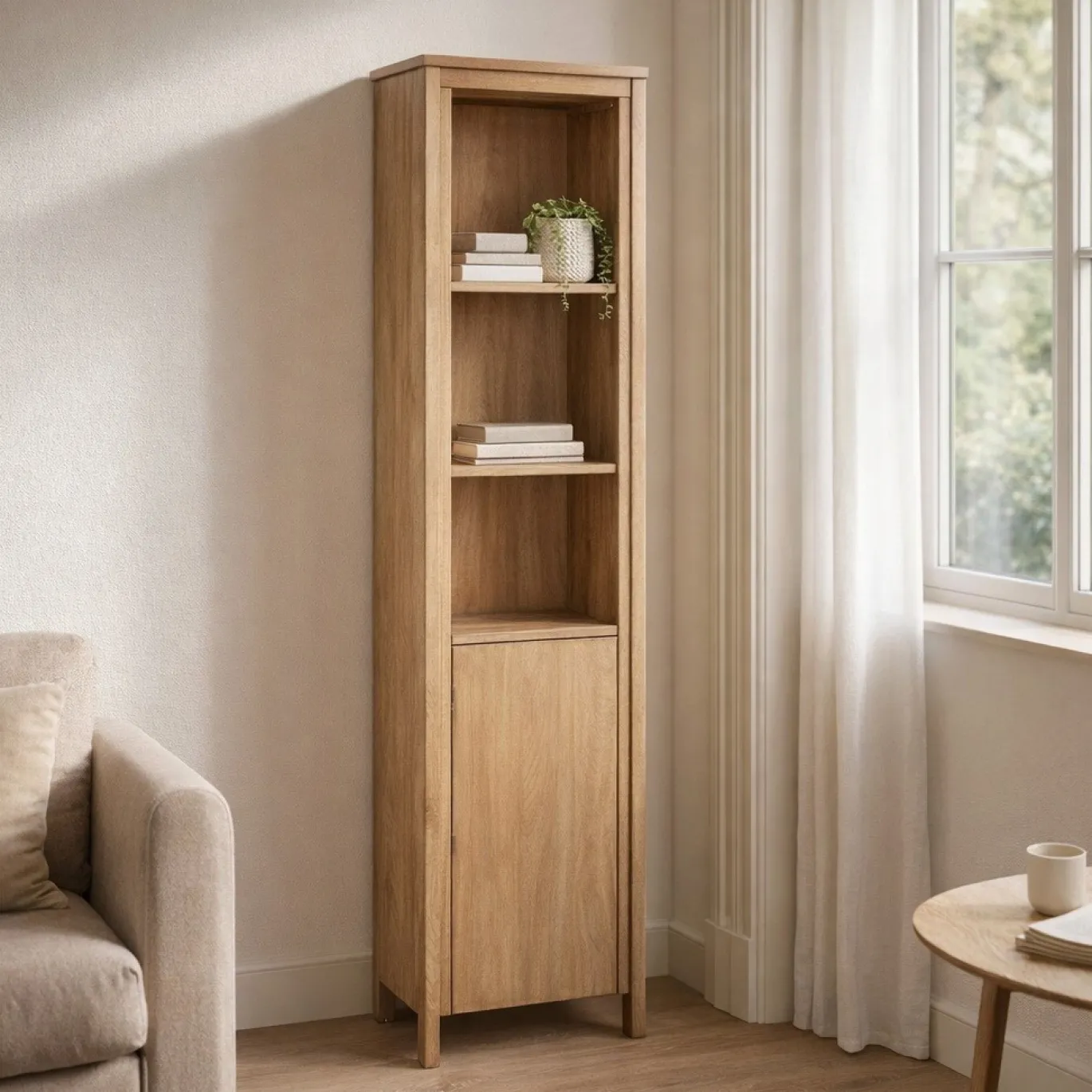 StarFurn Boekenkast Dallas Naturel Mangohout 200x55cm