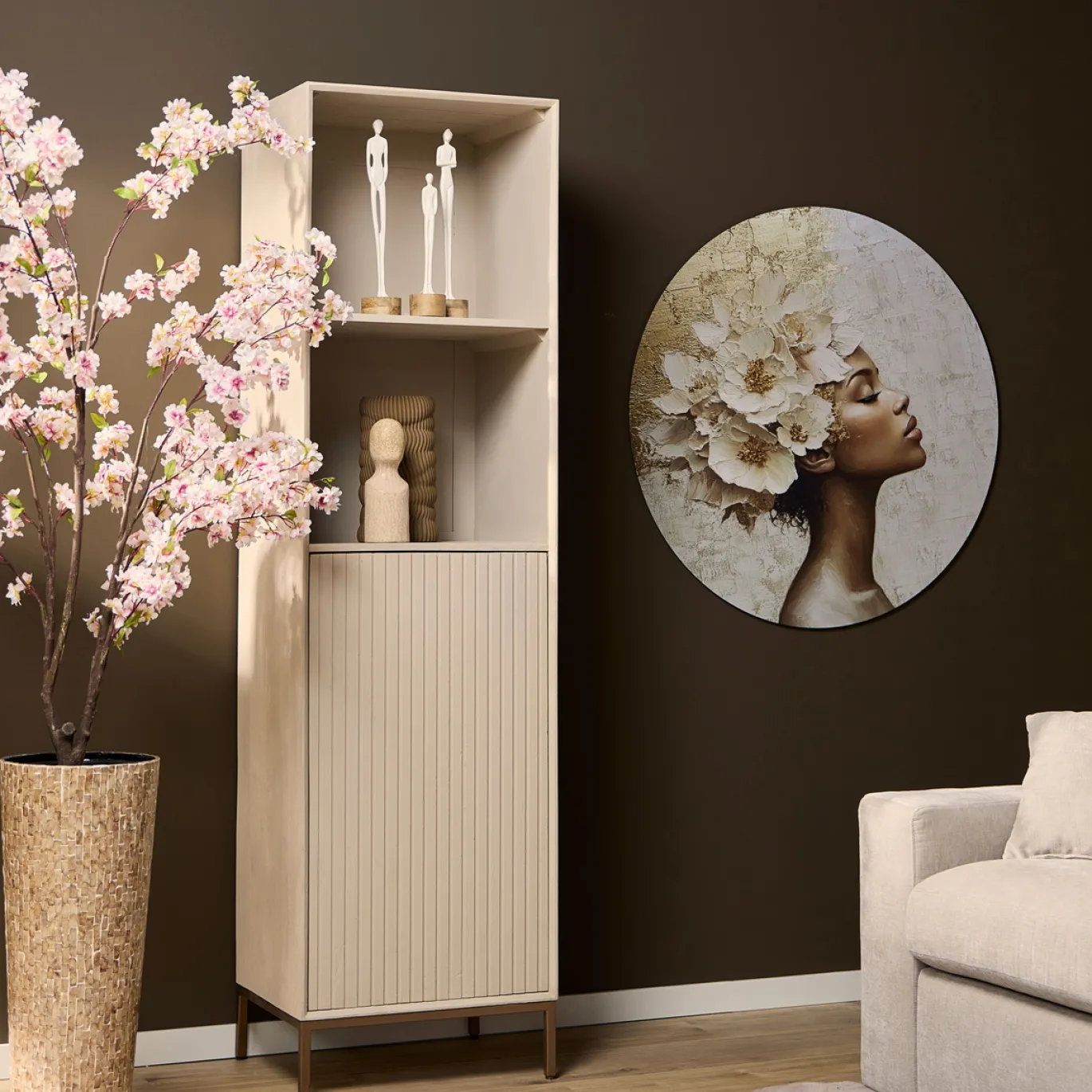 StarFurn Boekenkast Madison Zand 55x200cm