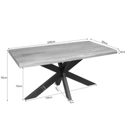 Starfurn Boomstamtafel Dakota Naturel 160cm