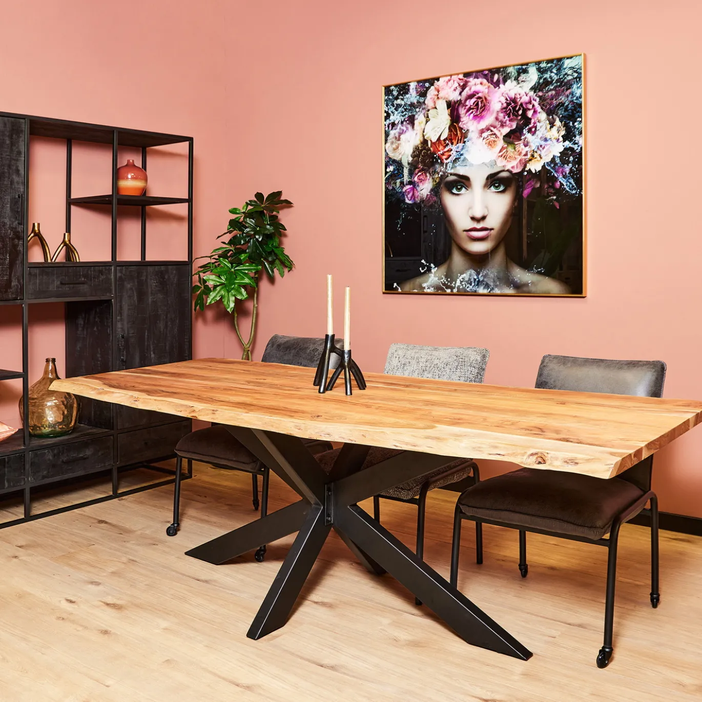 StarFurn Boomstamtafel Live Edge Naturel 200cm