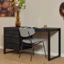 StarFurn Bureau Boaz Metalen Lades Zwart