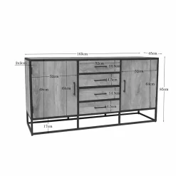 Starfurn Dressoir Dakota Naturel 165cm