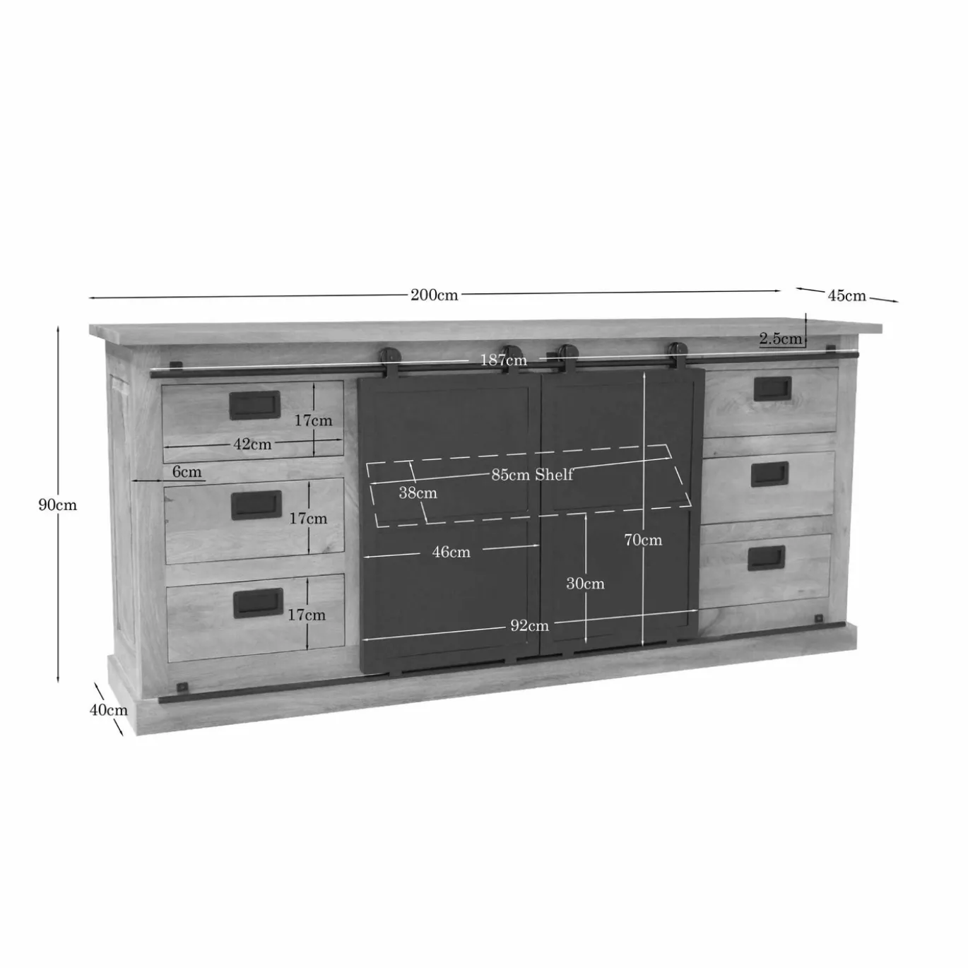 Starfurn Dressoir Fresno 200cm