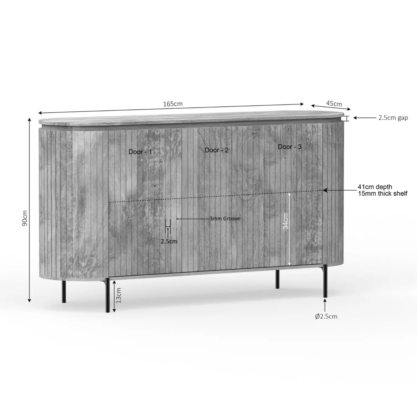 StarFurn Dressoir Solana 165cm Naturel