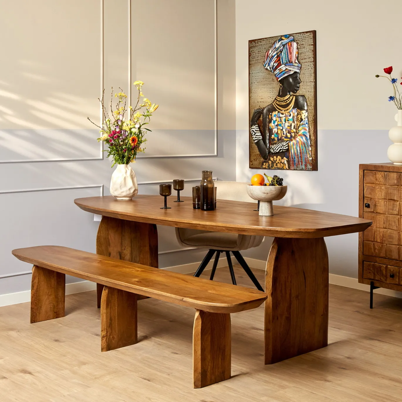StarFurn Eetkamerbank Tense Naturel 220cm