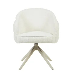 Starfurn Eetkamerstoel Bella Off White Poot Zand Met Armleuning