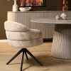 Starfurn Eetkamerstoel Bella Beige Poot Zwart Met Armleuning