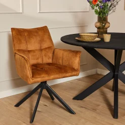 StarFurn Eetkamerstoel Dani Velvet Goud