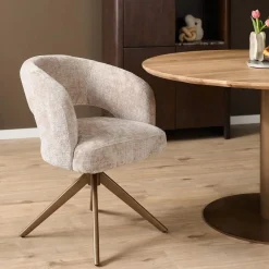 Starfurn Eetkamerstoel Demi Beige Poot Brons