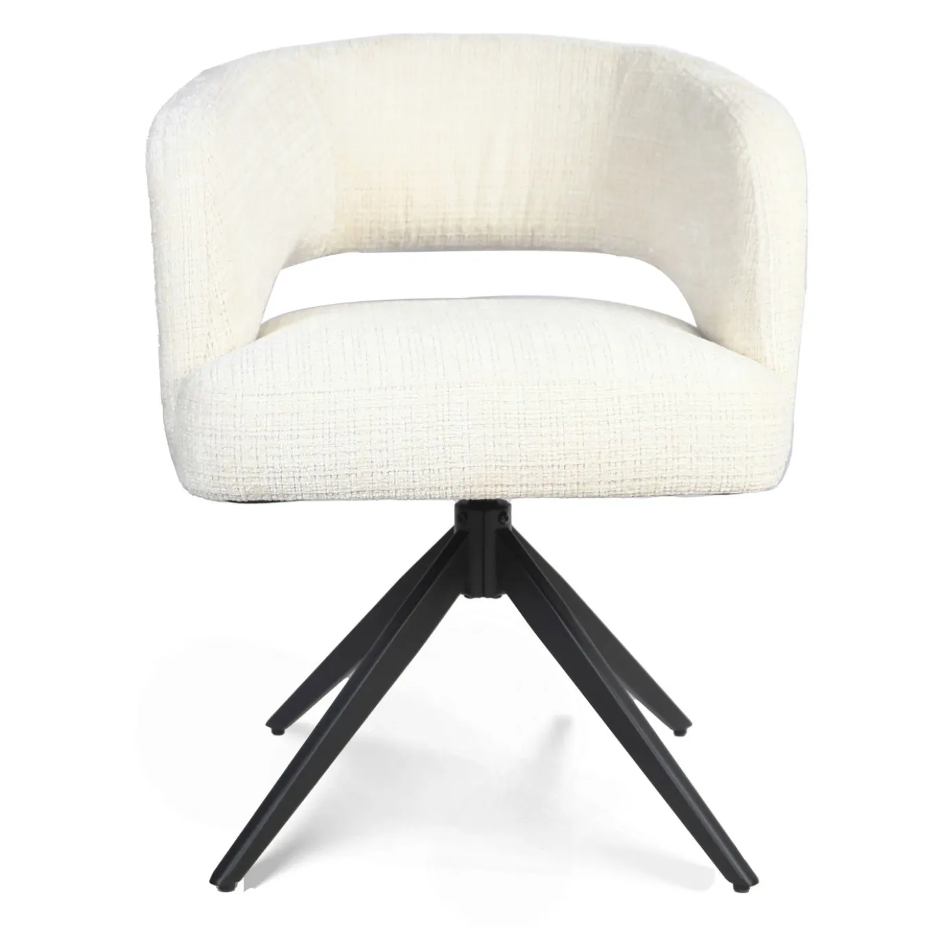 Starfurn Eetkamerstoel Demi Off White Poot Zwart