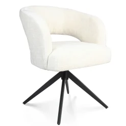Starfurn Eetkamerstoel Demi Off White Poot Zwart
