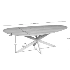 Starfurn Eettafel Cloud 180cm Eiken Naturel Poot Zand