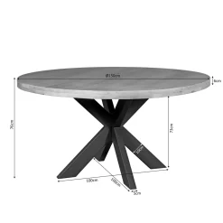 Starfurn Eettafel Dakota 150cm Rond Naturel