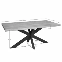 Starfurn Eettafel Dakota 180cm Recthoek Naturel