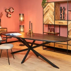 StarFurn Eettafel Elegance Zwart Deens Ovaal 200x100cm