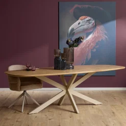 Starfurn Eettafel Ferris Deens Ovaal 180cm Eiken Naturel Poot Zand