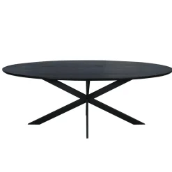 StarFurn Eettafel Ferris Eiken Ovaal 210cm Zwart