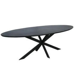 StarFurn Eettafel Ferris Eiken Ovaal 210cm Zwart
