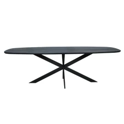 StarFurn Eettafel Ferris Eiken Deens Ovaal 200cm Zwart
