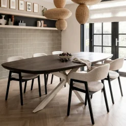 StarFurn Eettafel Madison Bruin 160cm Deens Ovaal Poot Zand