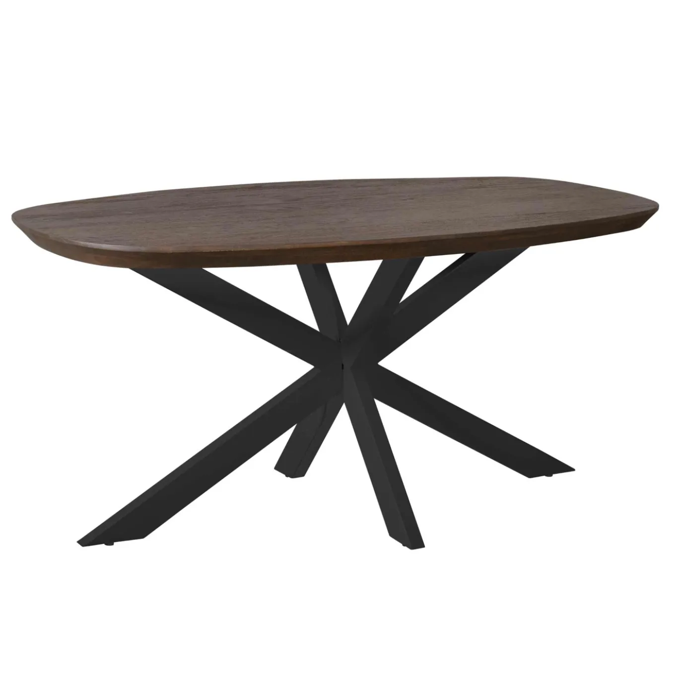 StarFurn Eettafel Madison Bruin 160cm Deens Ovaal Poot Zwart