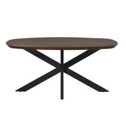 StarFurn Eettafel Madison Bruin 160cm Deens Ovaal Poot Zwart