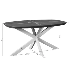 StarFurn Eettafel Madison Naturel 160cm Deens ovaal