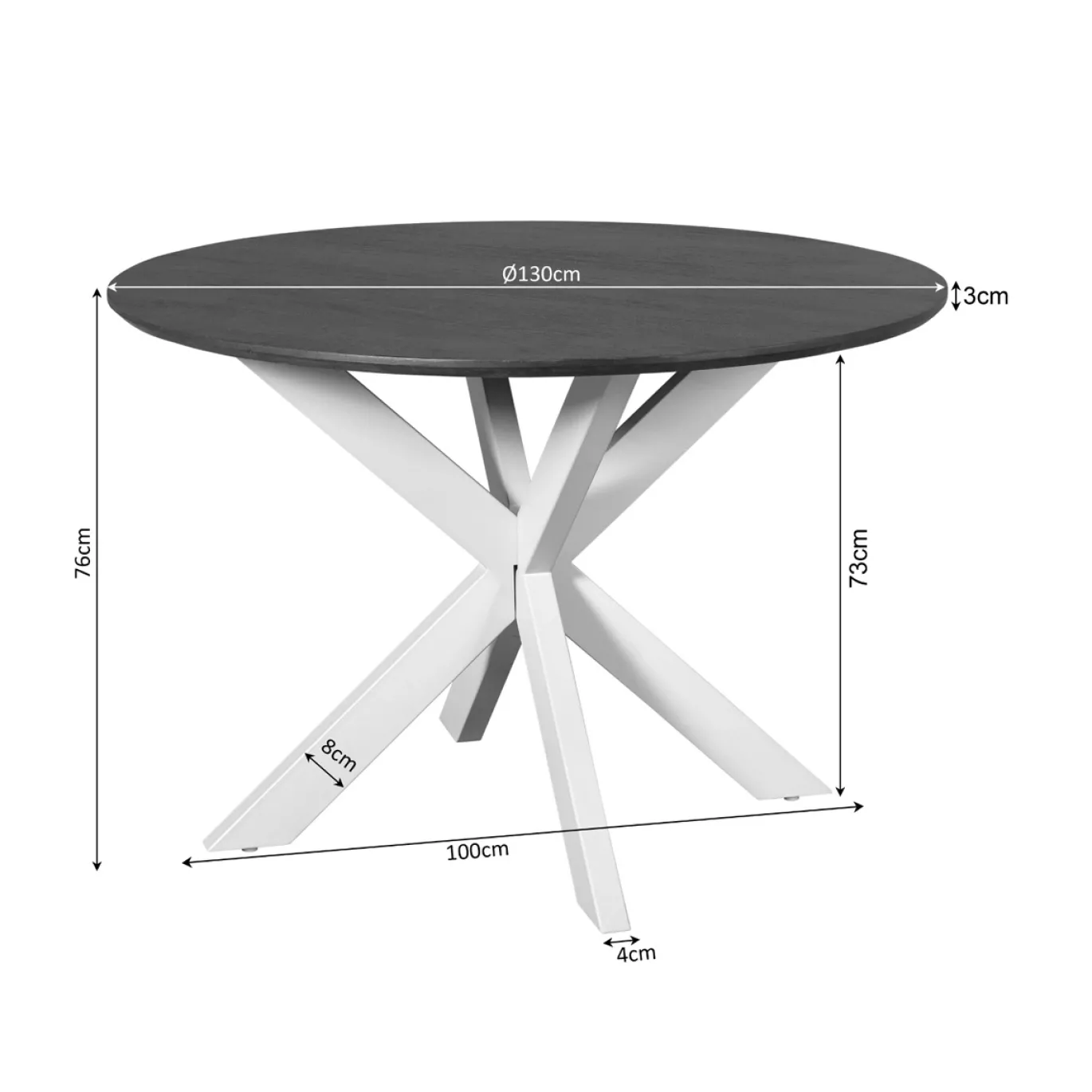 StarFurn Eettafel Madison Naturel 130cm