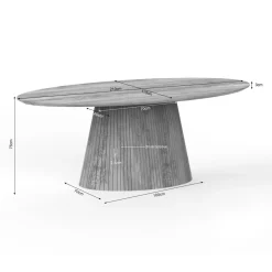 StarFurn Eettafel Solana 210cm Naturel Ovaal