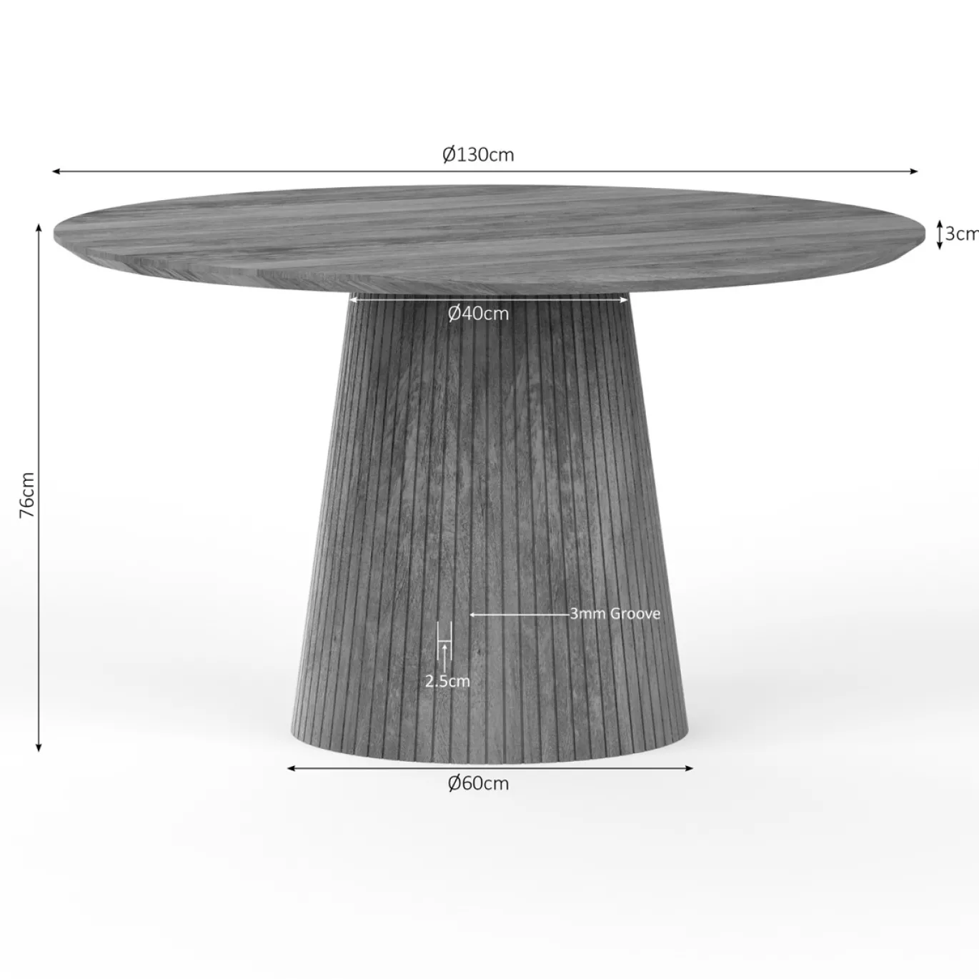 StarFurn Eettafel Solana 130cm Naturel