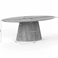 StarFurn Eettafel Solana 210cm Ovaal Taupe