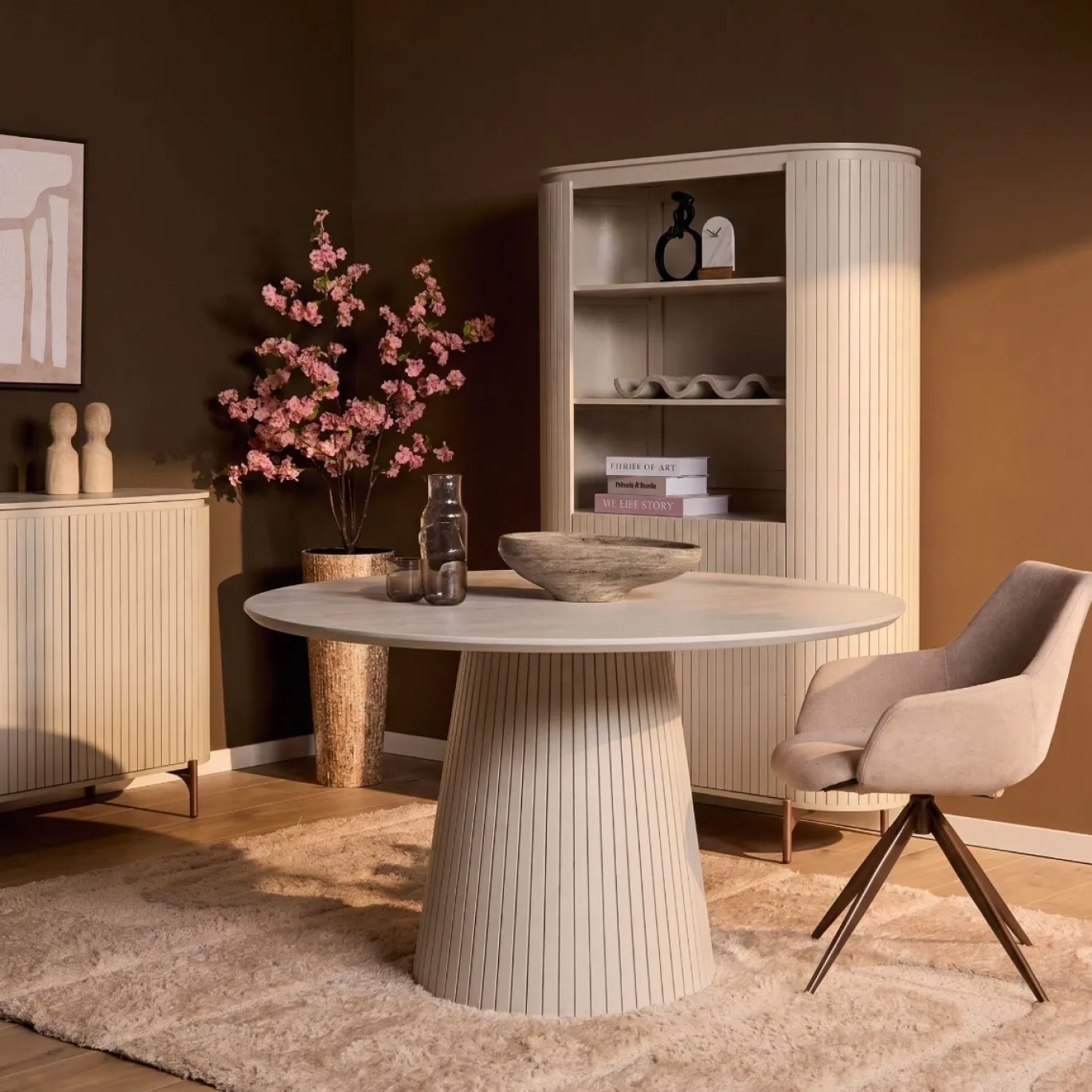 StarFurn Eettafel Solana Zand Mangohout Ø130cm
