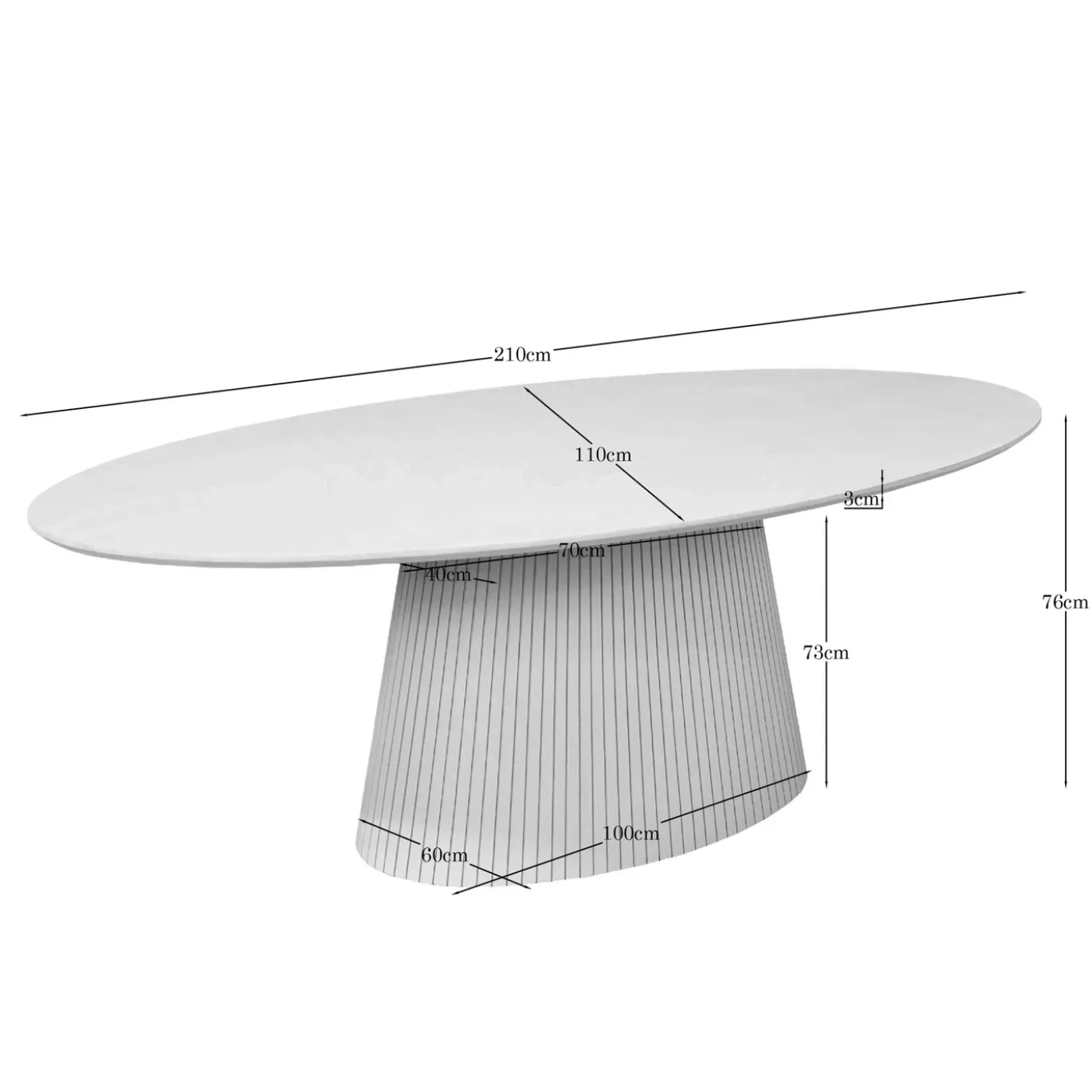 StarFurn Eettafel Solana Zand Mangohout Ovaal 210cm