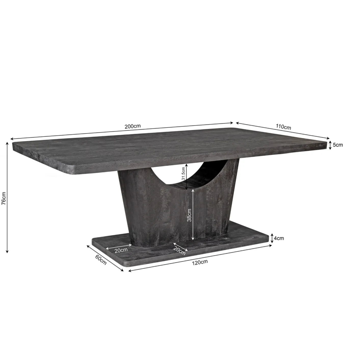StarFurn Eettafel Voco 200cm Bruin