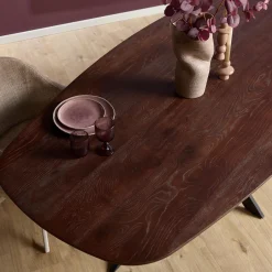 StarFurn Eiken eettafel Ferris Deens Ovaal 200cm Bruin