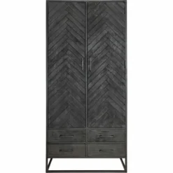 StarFurn Kabinetkast New York Mangohout Zwart 90cm