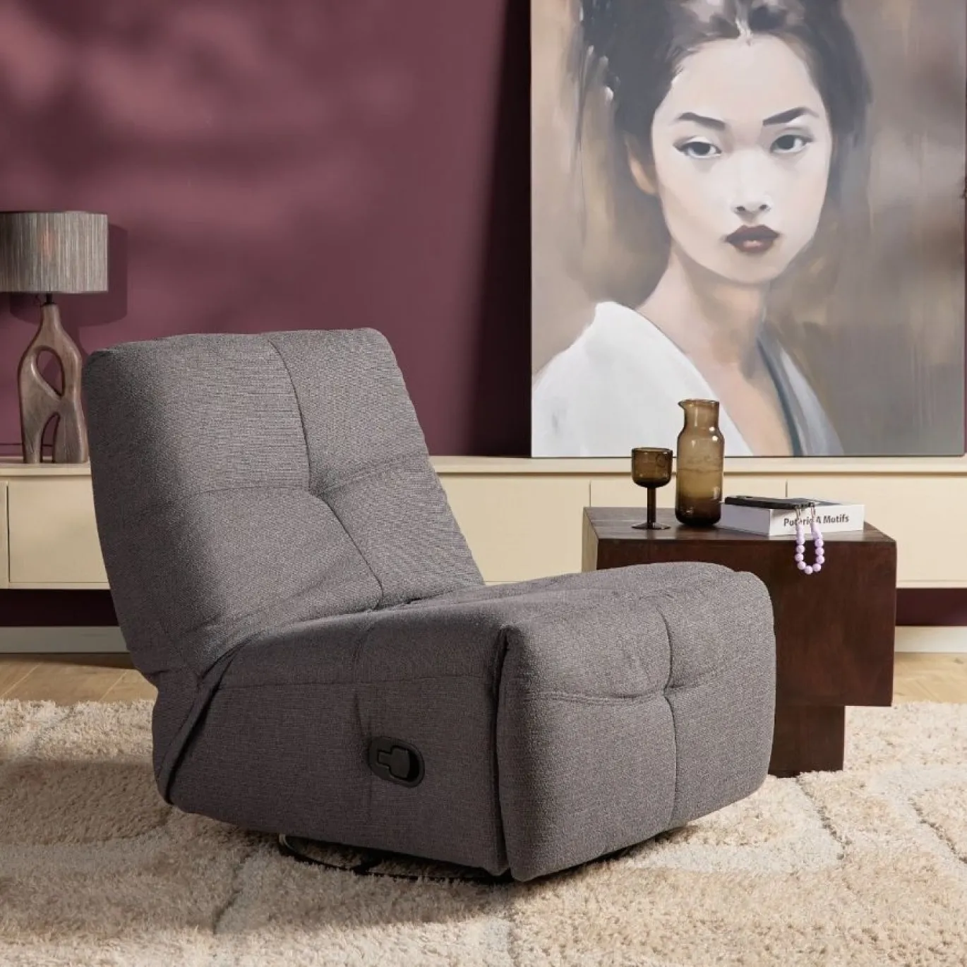 StarFurn Relaxfauteuil Lazy Donkergrijs