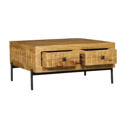 StarFurn Salontafel Brandy Naturel Mangohout 80x80cm
